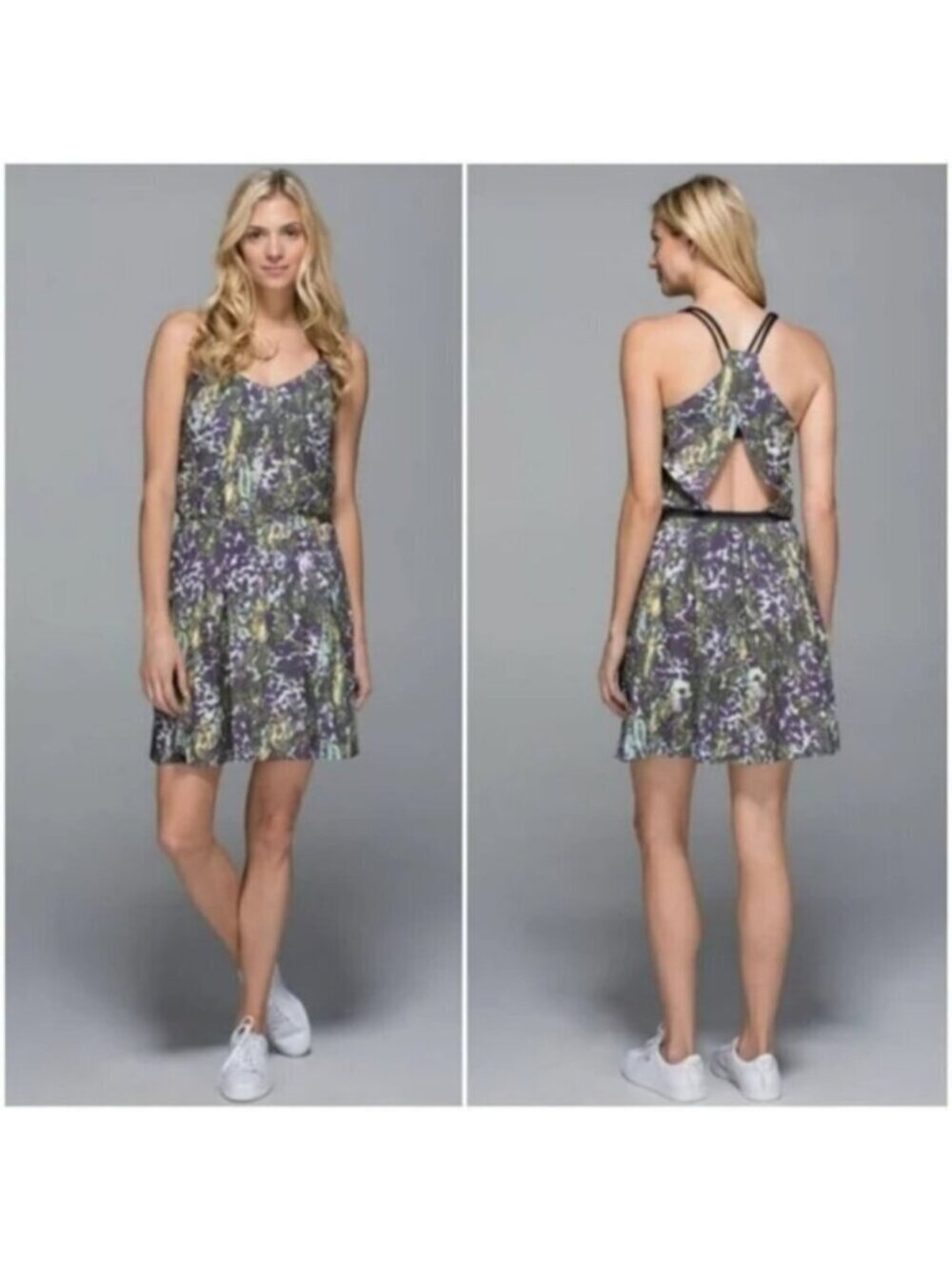 Lululemon City Summer Dress Floral Sport White Multi Size 4 Activewear Tennis